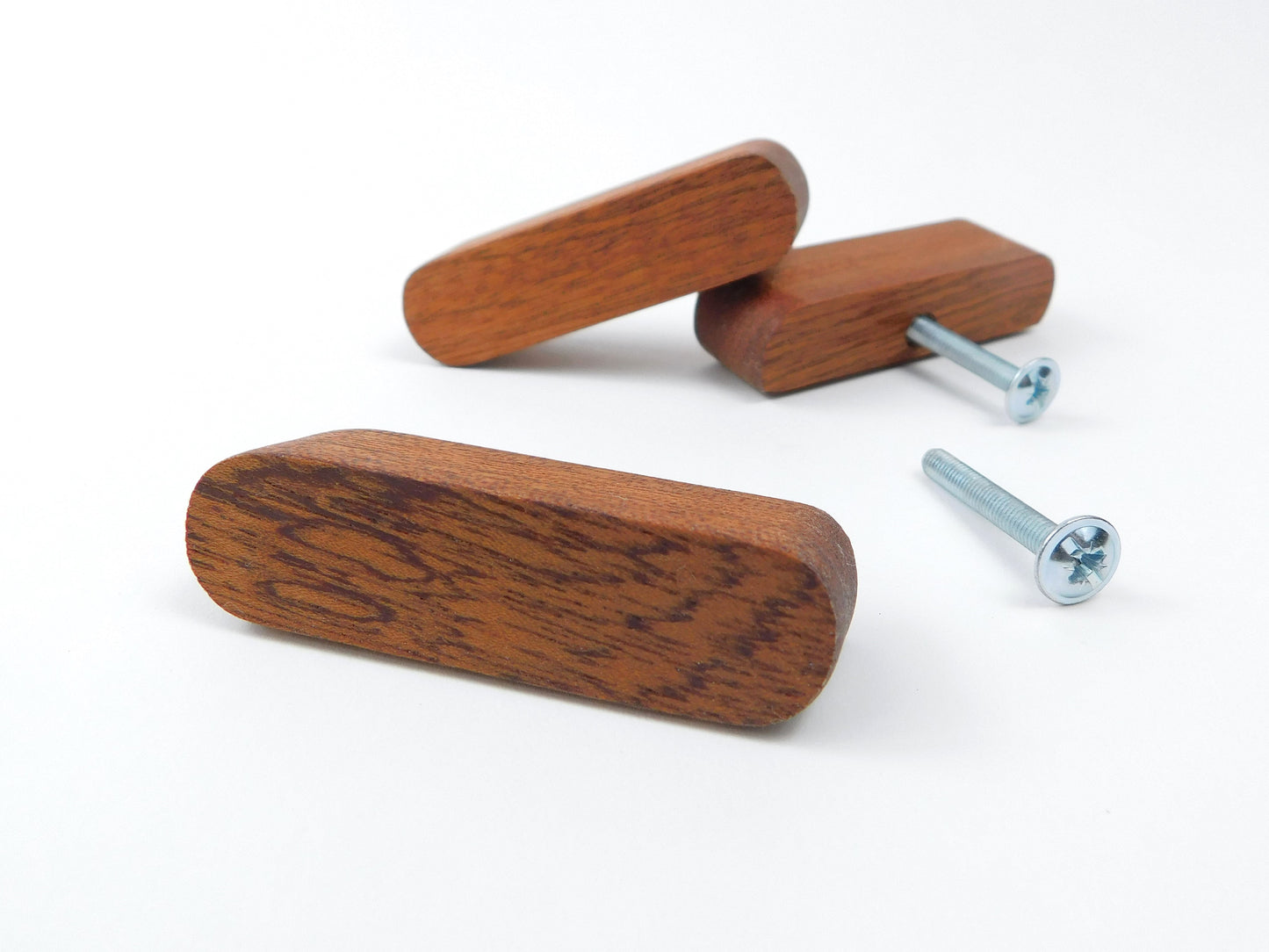 Handmade Mid-Century Modern Dark Wooden Knobs