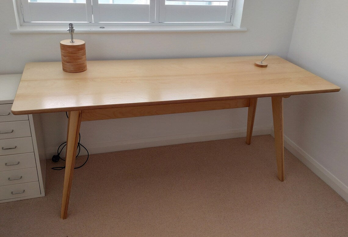 Small-sized birch desk ideal for compact home office setups and study areas  | midray.co.uk