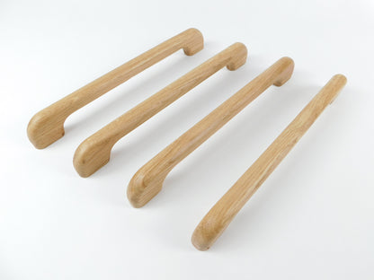 Curved Oak Refrigerator Handle – Minimalist Wooden Appliance Hardware