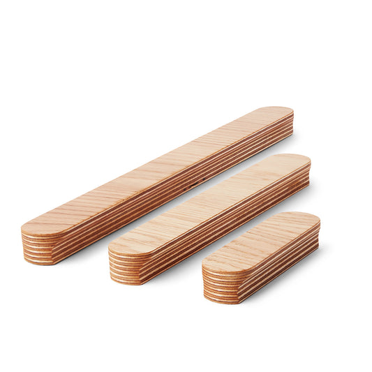 Handmade Wide Oak Veneer Handles – Minimalist Scandi Cabinet & Wardrobe Pulls