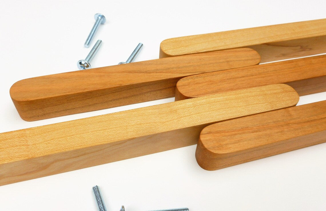 Ergonomic cherry wood handles with smooth rounded grip.