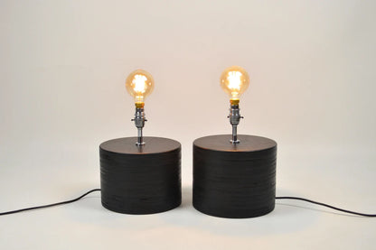 Stylish black bedside table lamp, ideal for cozy bedroom lighting