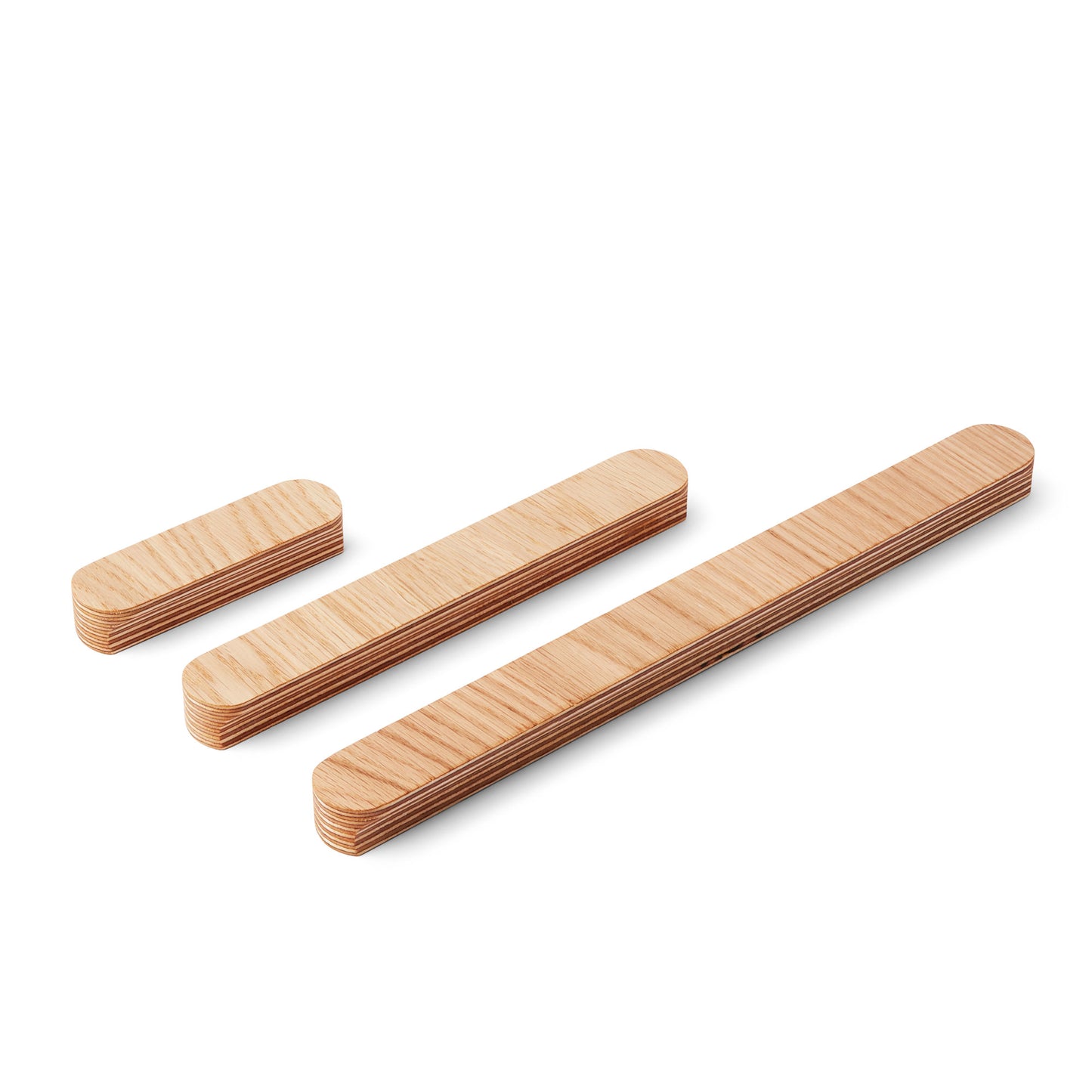 Wide Oak Veneer Handle – Minimalist Mid-Century Inspired Hardware