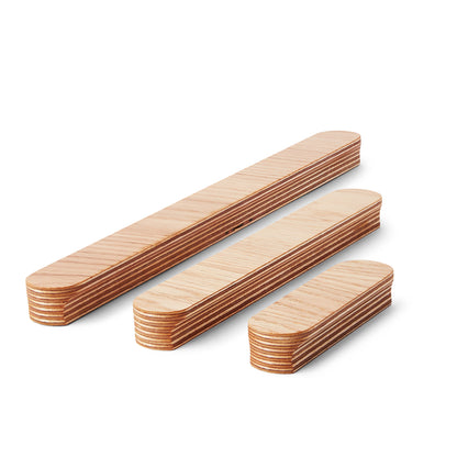 Wide Oak Veneer Handle – Minimalist Mid-Century Inspired Hardware