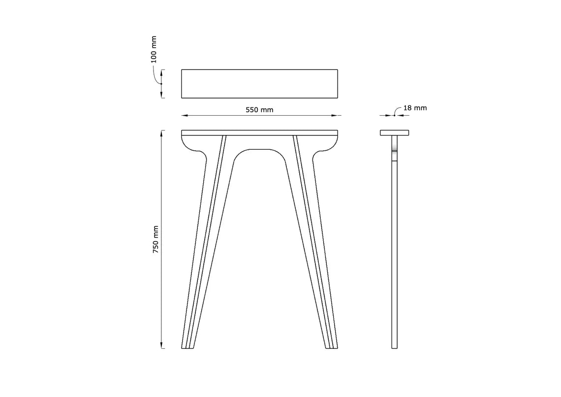 Pre-drilled birch plywood legs with fixing screws for easy installation.