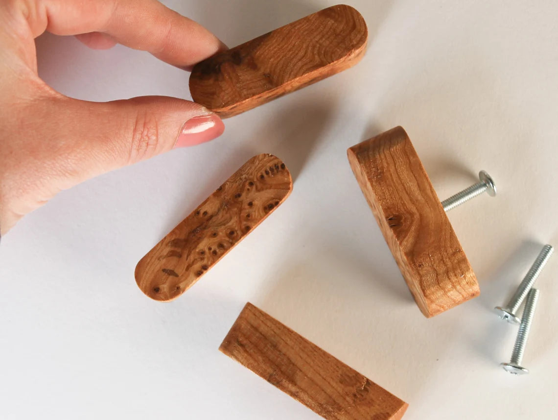 Handmade Wooden Drawer Knobs – Rustic & Modern Style | midray.co.uk