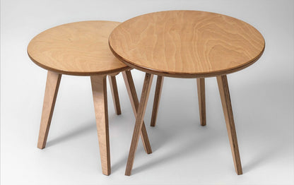 Minimalist birch wood coffee table set for home and office