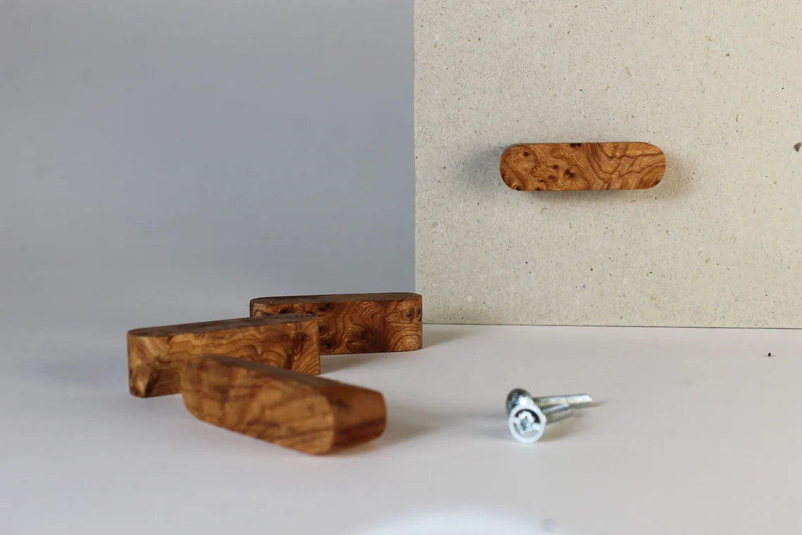 Stylish wooden cabinet knobs ideal for home decor upgrades.