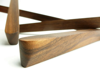 Custom wooden drawer pull in American Walnut for wardrobe and cabinets.